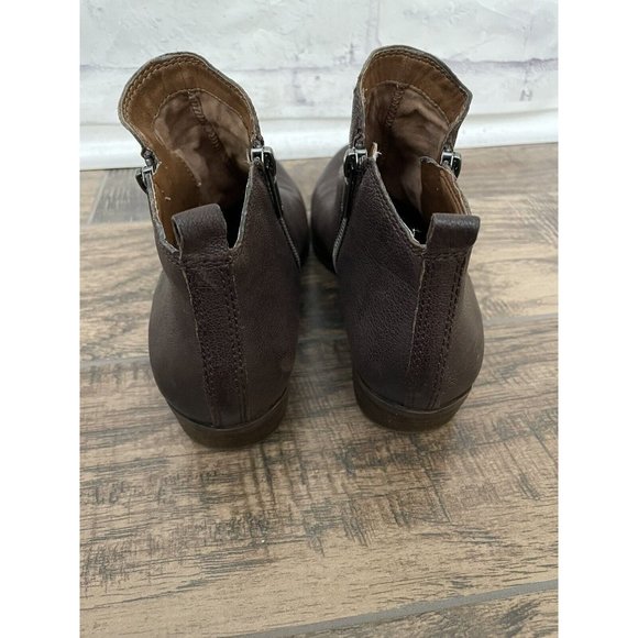 Lucky Brand‎ Basel Bootie Size 8M Dark Brown Double Zippers Chunky Heal Leather - Picture 4 of 16